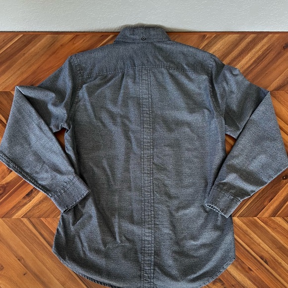 7 For All Mankind Mens Charcoal Button Down - Picture 3 of 5